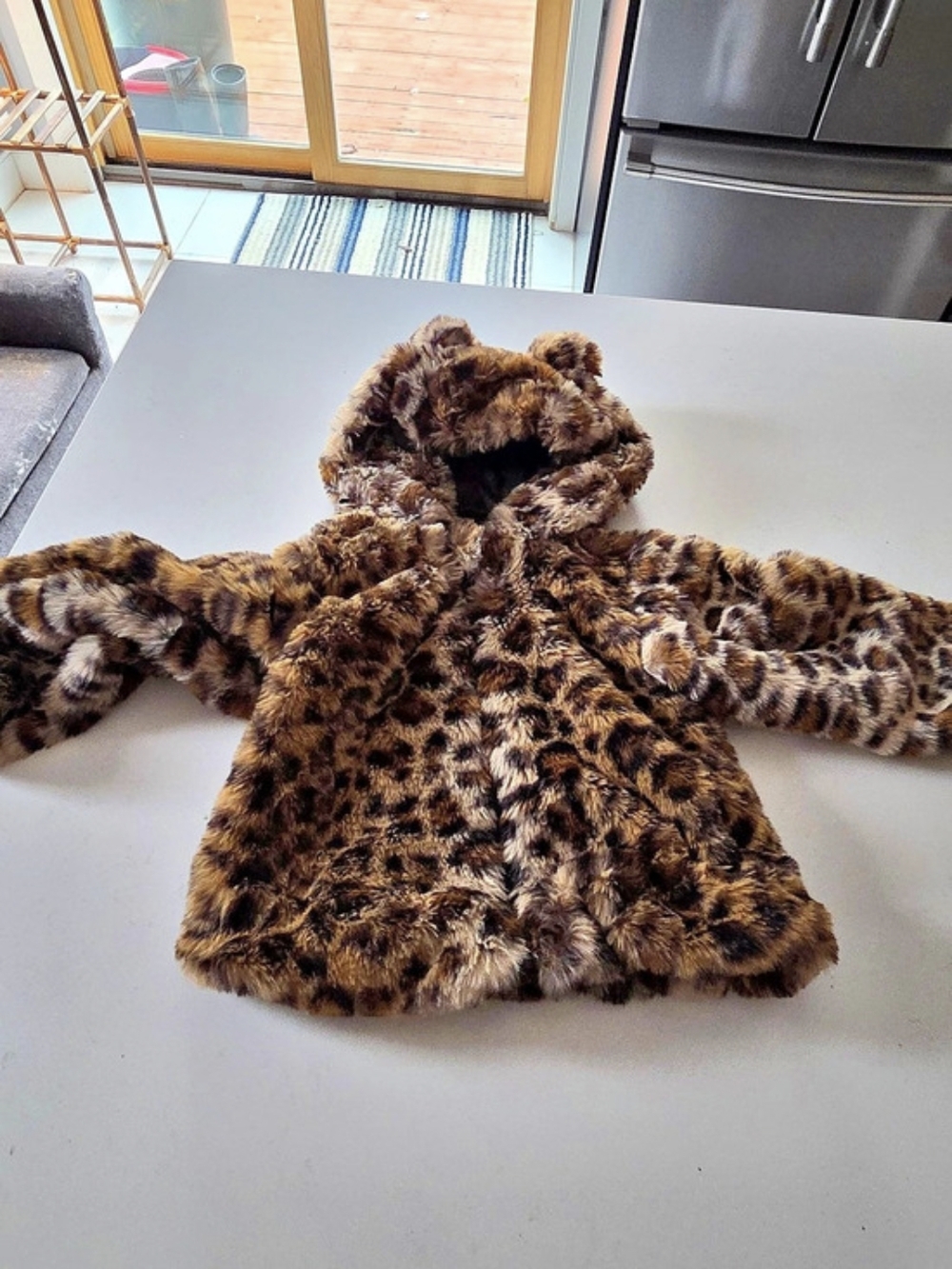 Lu & Lotie Girls 18M Faux Fur Animal Print Jacket NWT